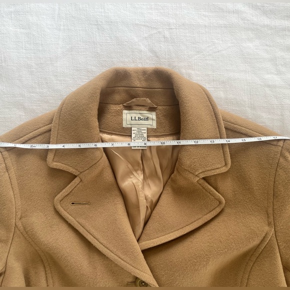 L. L. Bean Early 2000s Vintage Classic Wool Pea Coat Camel Women's 14 - Picture 4 of 11